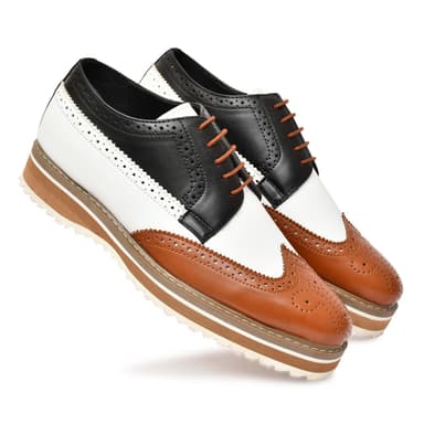 TRI COLOR TAN WHITE BLACK LACE UP