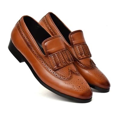 Tan Loafer Flap Shoes